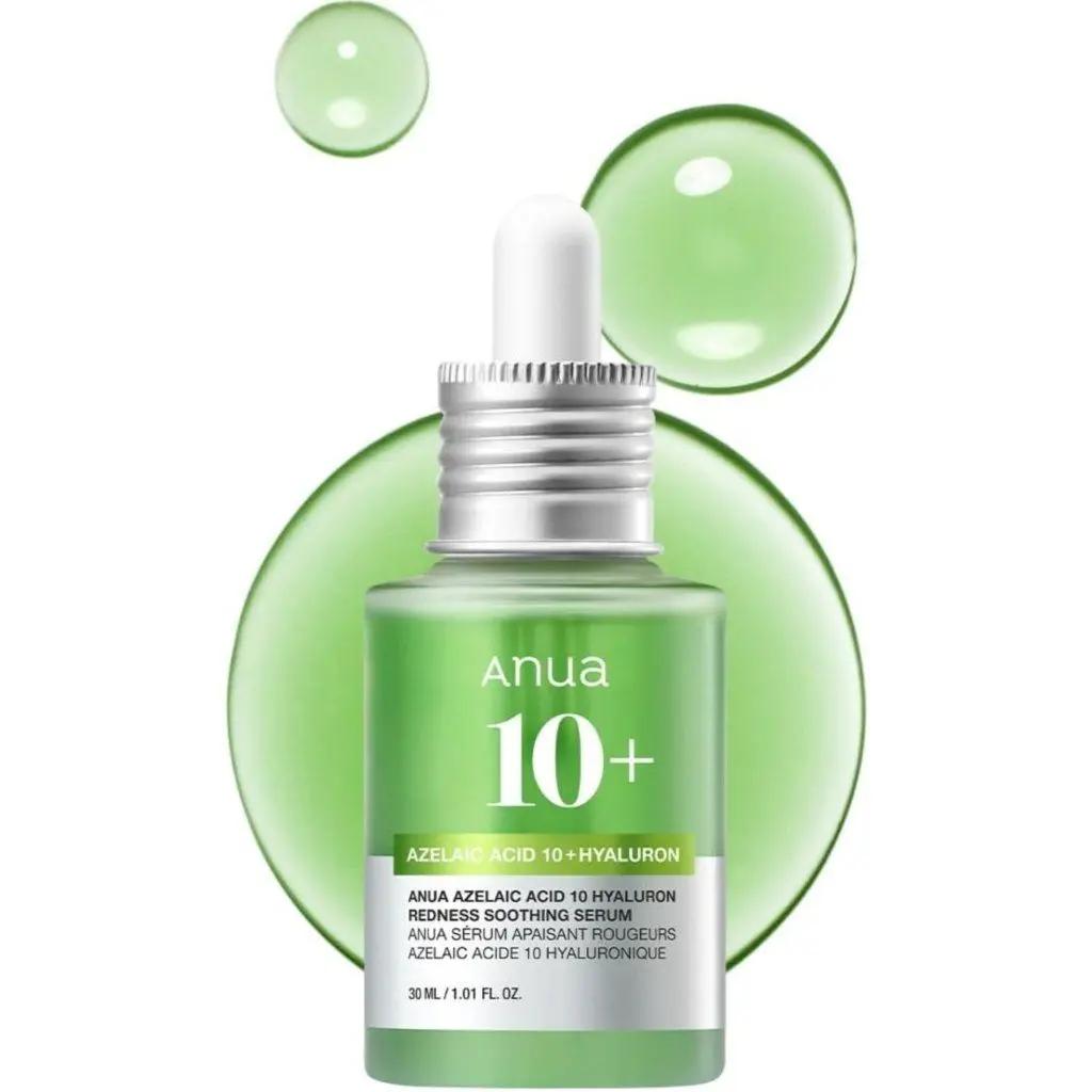 کلوزآپ نوشته Anua 10+ Azelaic Acid 10 + Hyaluron روی بطری